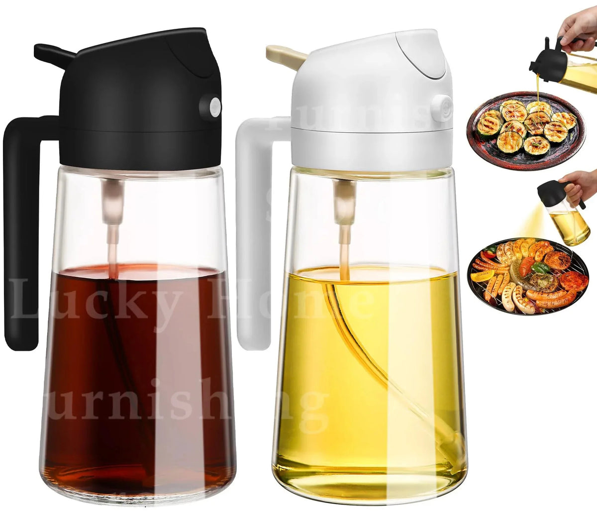 2In1 Plastic Oil Sprayer 500Ml Cooking Oil Spray Tank Cruet BBQ Baking Picnic Kitchen Tools 1Pc 2Pcs Olive Oil Dispenser Bottle