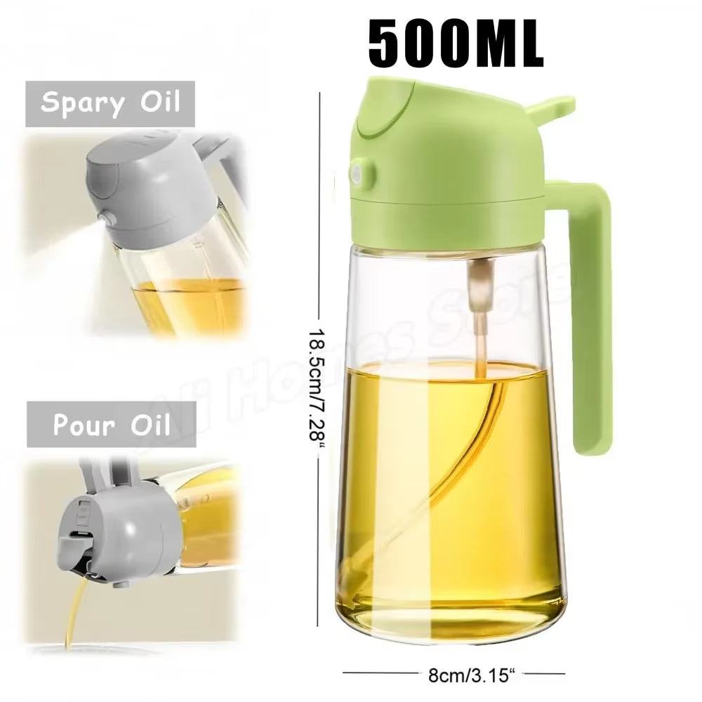 2In1 Plastic Oil Sprayer 500Ml Cooking Oil Spray Tank Cruet BBQ Baking Picnic Kitchen Tools 1Pc 2Pcs Olive Oil Dispenser Bottle