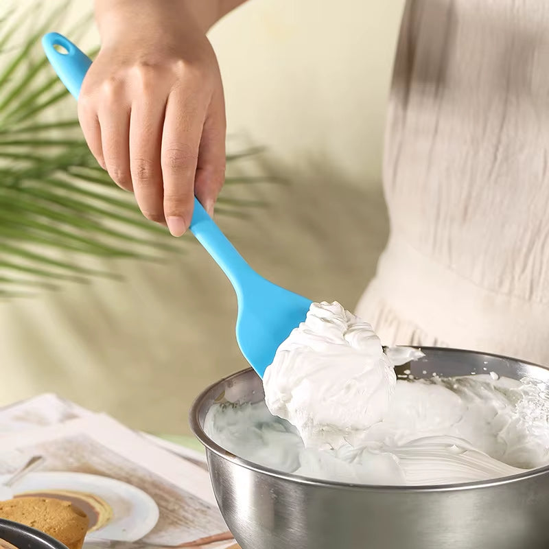 1PC Small Heat Resistant Integrate Handle Silicone Spooncolor Silicone Scraper Cake Cream Spatula Knife Kitchen Baking Tool