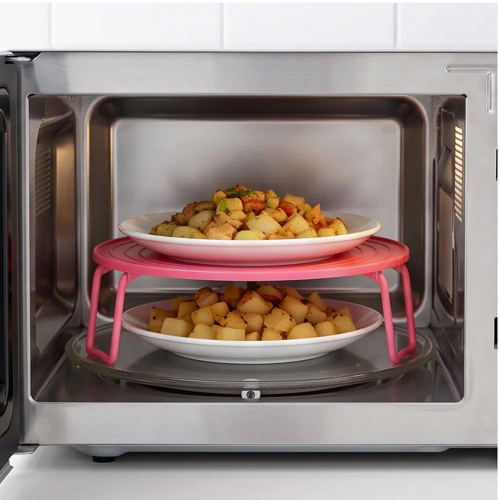 Collapsible Microwave Multi-Layer Food Warming Rack