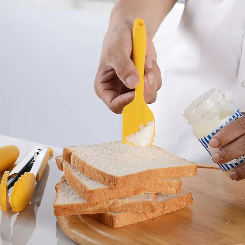 Heat Resistant Silicone Cooking Tools Non-Stick Spatula Turner Tongs Soup Spoon Shovel Oil Brush Storage Box Kitchen Utensils