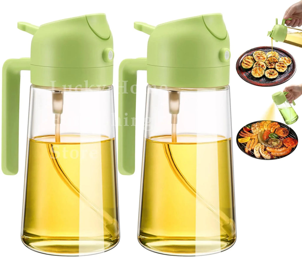 2In1 Plastic Oil Sprayer 500Ml Cooking Oil Spray Tank Cruet BBQ Baking Picnic Kitchen Tools 1Pc 2Pcs Olive Oil Dispenser Bottle
