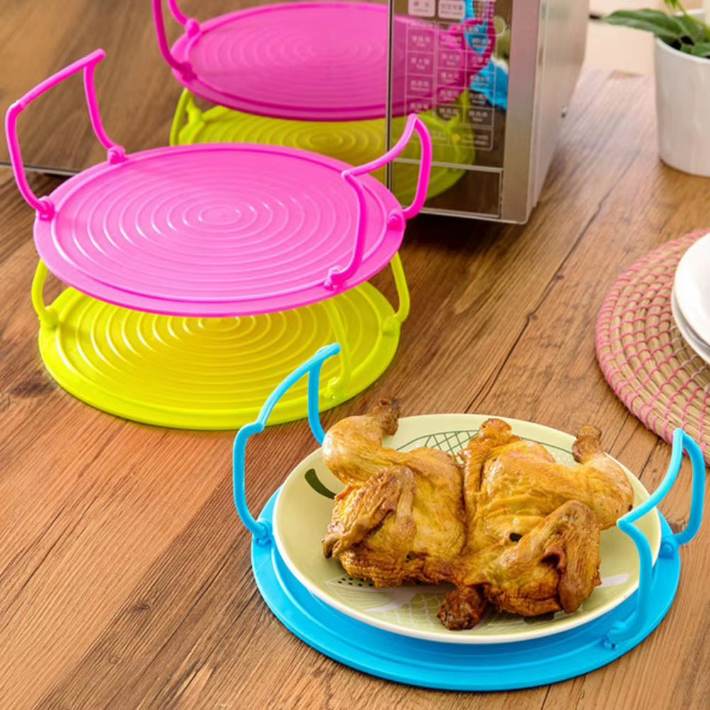 23.5*23.5*8.3Cm Microwave Oven Heating Shelf Double-Insulated Heating Kitchen Tray Rack PP Material Microwave Oven Racks