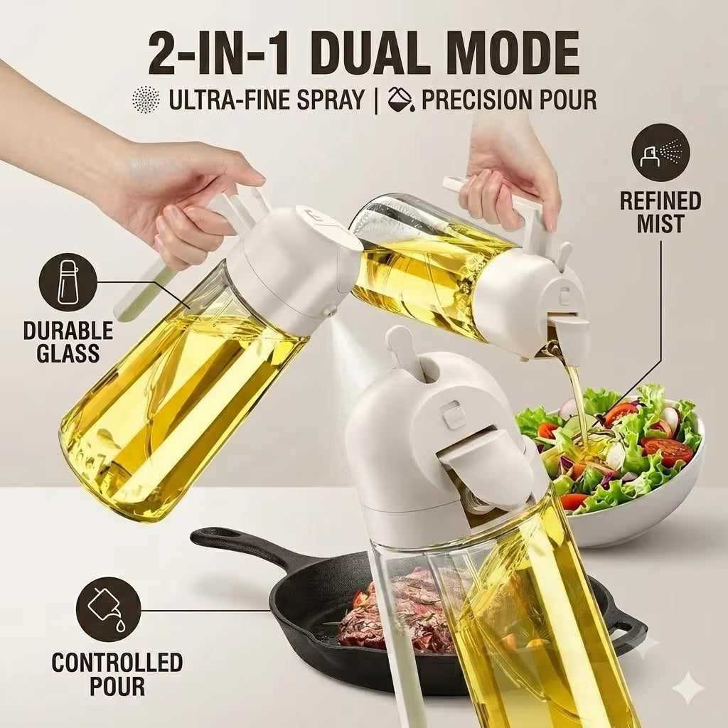 2In1 Plastic Oil Sprayer 500Ml Cooking Oil Spray Tank Cruet BBQ Baking Picnic Kitchen Tools 1Pc 2Pcs Olive Oil Dispenser Bottle