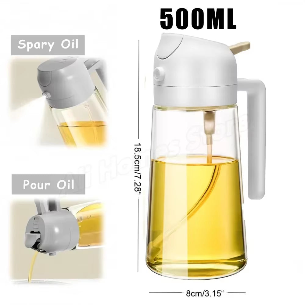 2In1 Plastic Oil Sprayer 500Ml Cooking Oil Spray Tank Cruet BBQ Baking Picnic Kitchen Tools 1Pc 2Pcs Olive Oil Dispenser Bottle