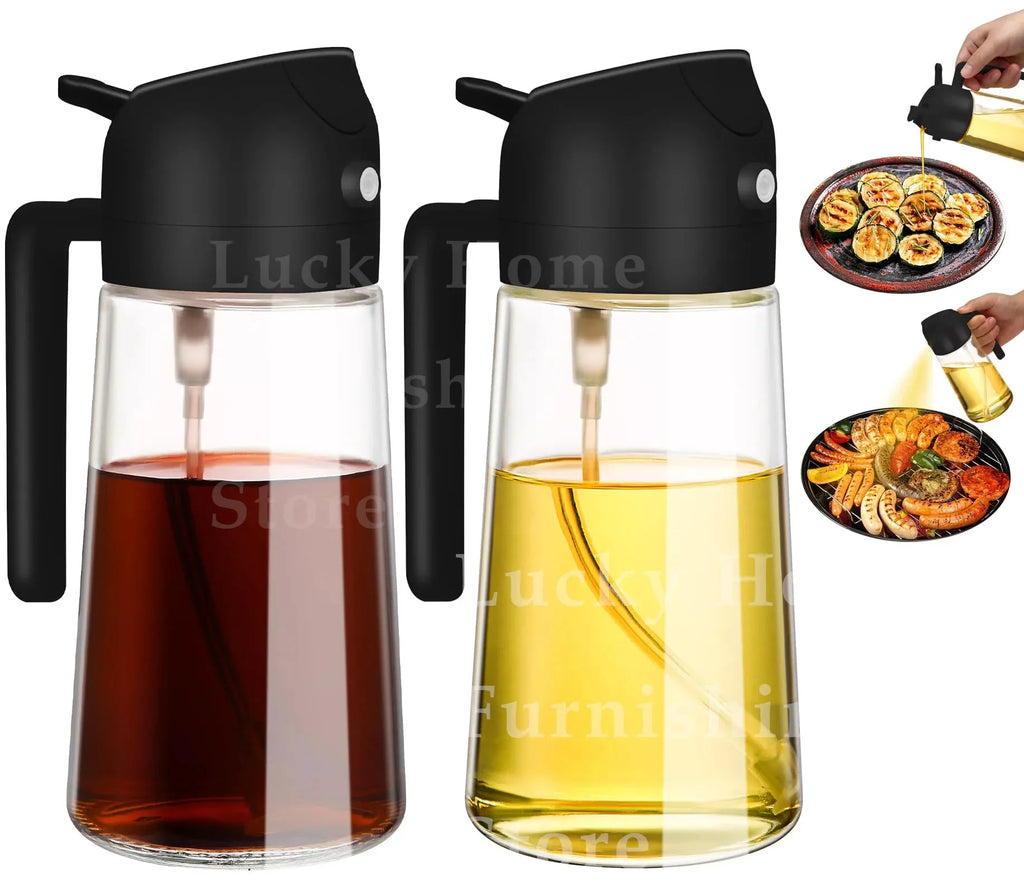 2In1 Plastic Oil Sprayer 500Ml Cooking Oil Spray Tank Cruet BBQ Baking Picnic Kitchen Tools 1Pc 2Pcs Olive Oil Dispenser Bottle