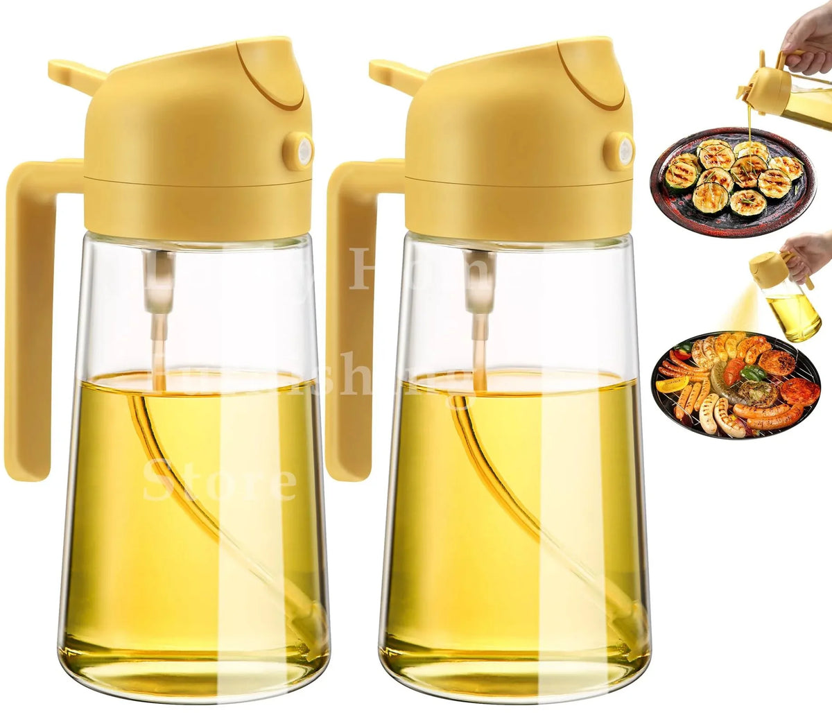 2In1 Plastic Oil Sprayer 500Ml Cooking Oil Spray Tank Cruet BBQ Baking Picnic Kitchen Tools 1Pc 2Pcs Olive Oil Dispenser Bottle