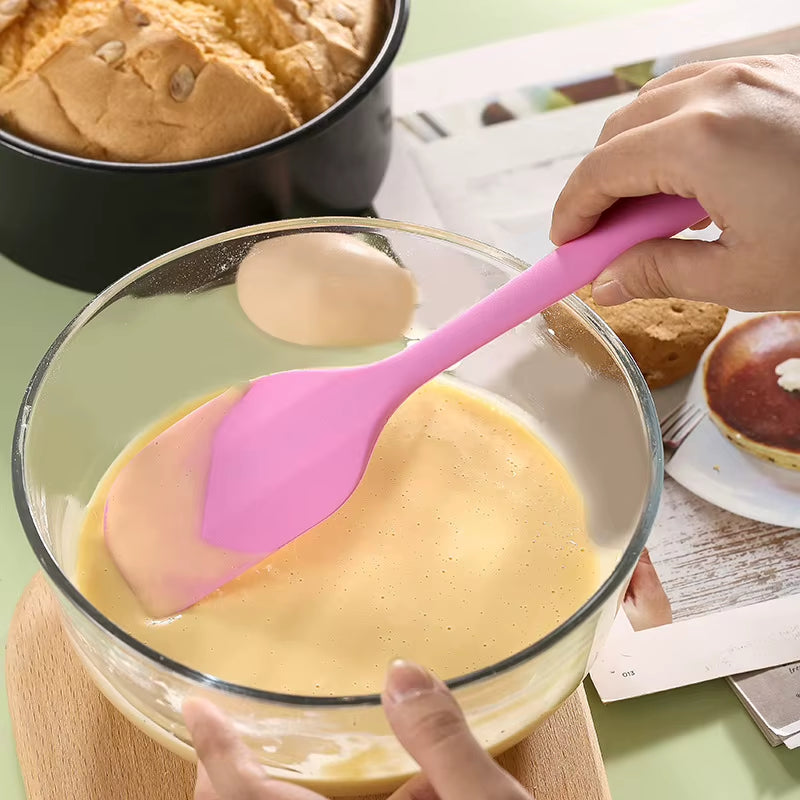 1PC Small Heat Resistant Integrate Handle Silicone Spooncolor Silicone Scraper Cake Cream Spatula Knife Kitchen Baking Tool