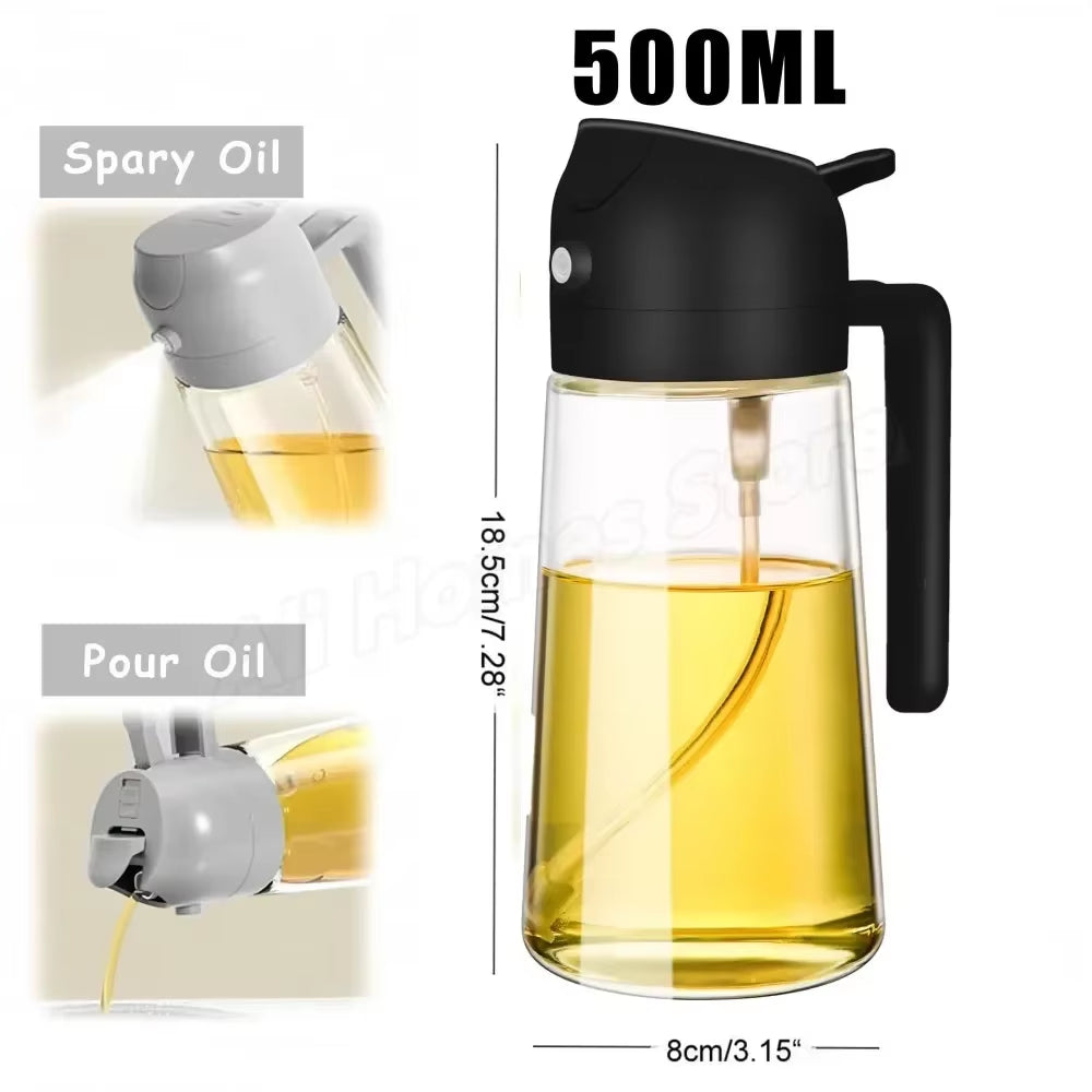 2In1 Plastic Oil Sprayer 500Ml Cooking Oil Spray Tank Cruet BBQ Baking Picnic Kitchen Tools 1Pc 2Pcs Olive Oil Dispenser Bottle