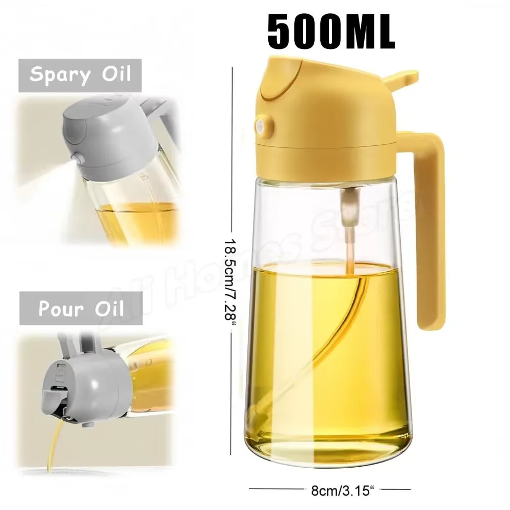 2In1 Plastic Oil Sprayer 500Ml Cooking Oil Spray Tank Cruet BBQ Baking Picnic Kitchen Tools 1Pc 2Pcs Olive Oil Dispenser Bottle