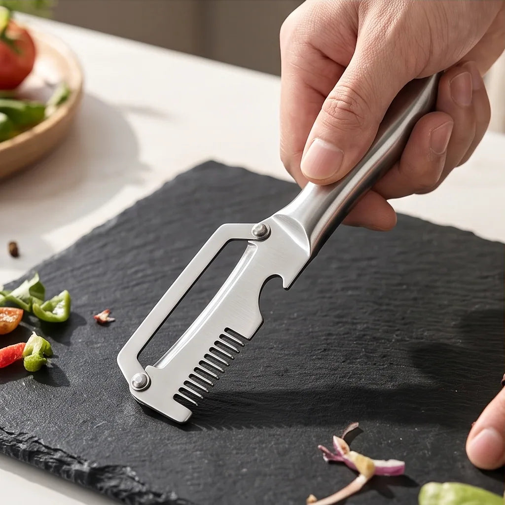 Ergonomic Wood-Handle Kitchen Peeler